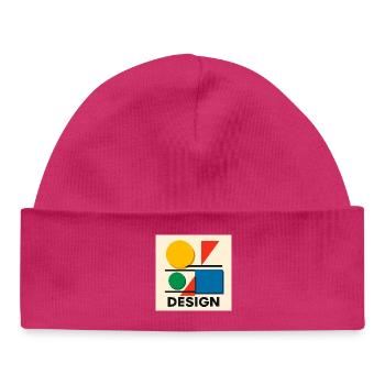 Géométrie Bauhaus Composition colorée - Bonnet bébé bio - hot pink - Devant