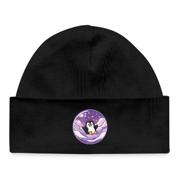 Pinguin im Eis-Universum - Baby Organic Beanie - black - Front