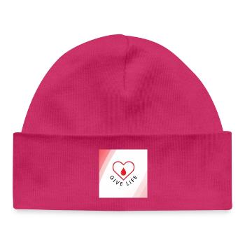 Schenken Sie Leben: Blutspenderherz - Baby Organic Mütze - hot Pink - Vorne