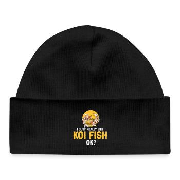 I Just Really Like Koi Fish Funny Casual Humor - Baby Organic Mütze - Schwarz - Vorne