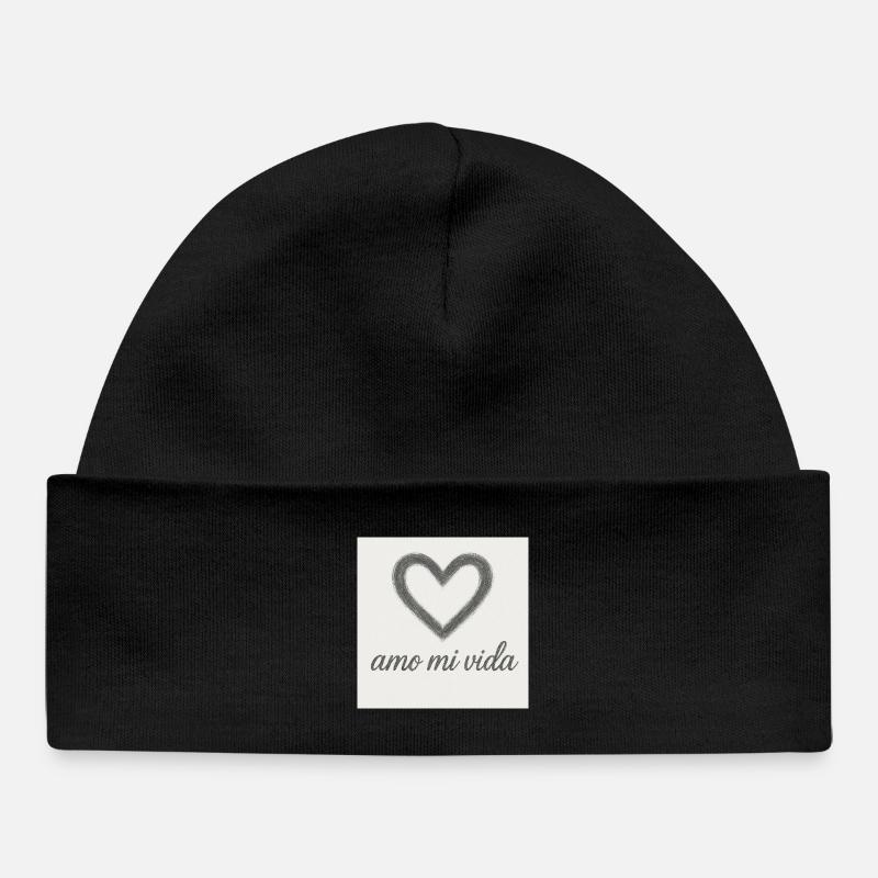Cœur et joie de vivre - Bonnet bébé bio - noir
