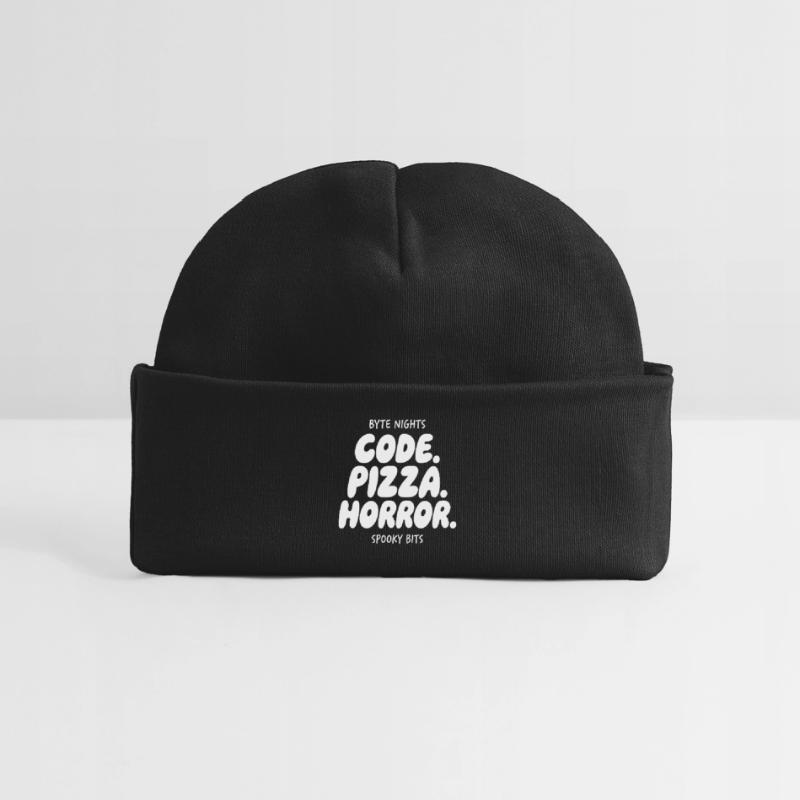 Byte Nights: Code Pizza Horror Baby Organic Beanie