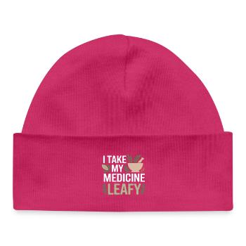 Herbalist I Take My Medicine Leafy Professional  - Baby Organic Beanie - hot pink - Front