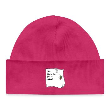 Notes – This could be your saying - Baby Organic Beanie - hot pink - Front