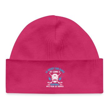 le hockey sur glace cadeau drôle hockey sur glace - Baby Organic Beanie - hot pink - Front