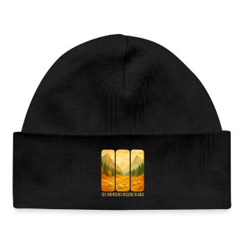 Mountains breathing gold - Baby Organic Beanie - black - Front