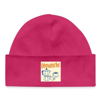Sunday Coffee Croissant - Baby Organic Beanie - hot pink - Front