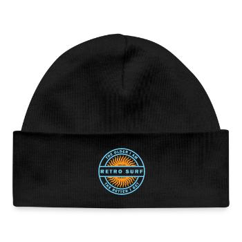 Retro Surf Sunburst Vintage-Surf-Logo - Baby Organic Mütze - Schwarz - Vorne