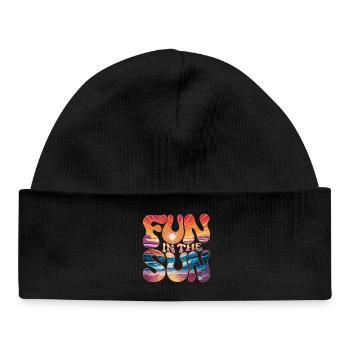  Fun In The Sun Retro Sommer Strand Urlaub Sonne - Baby Organic Mütze - Schwarz - Vorne