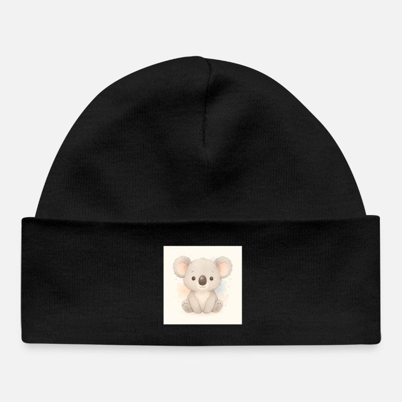 Kindermotiv_Koala - Bonnet bébé bio - noir