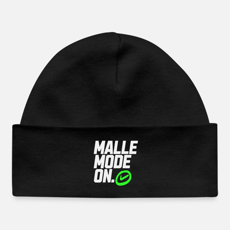 Mallemodus On – Graphique avec coche verte - Bonnet bébé bio - noir