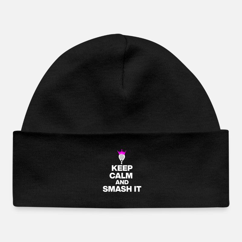 RESTE CALME ET DÉFONCE, PUISSANCE PADEL, CADEAU ROSE - Bonnet bébé bio - noir