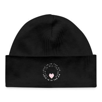 Liebe liegt in der Luft Kreisherz - Baby Organic Mütze - Schwarz - Vorne
