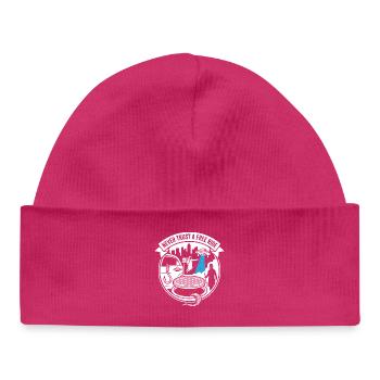 Never Trust a Free Ride – Urban Legend Art - Baby Organic Mütze - hot Pink - Vorne