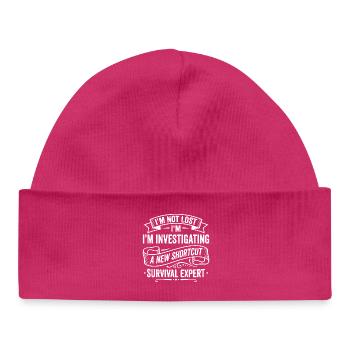 Expert en survie – Conception de blagues I’m Not Lost - Bonnet bébé bio - hot pink - Devant
