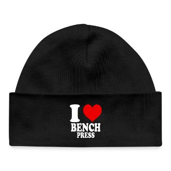 J’adore le développé couché, la salle de sport, le bodybuilding, le fitness - Bonnet bébé bio - noir - Devant