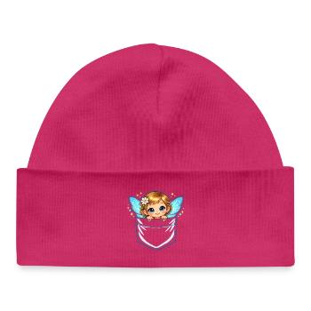 Portail de la Poche des Anges - Bonnet bébé bio - hot pink - Devant