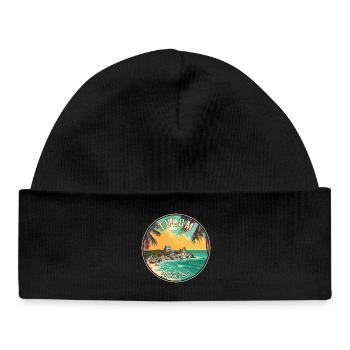 Tulum in Mexiko Tropisches Paradies Reisekunst - Baby Organic Mütze - Schwarz - Vorne