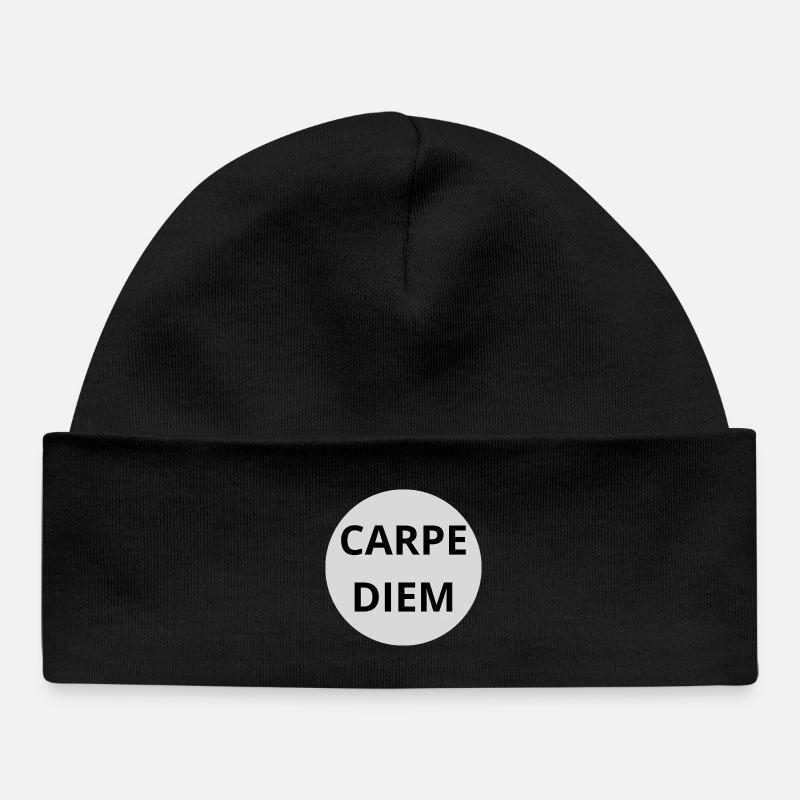 Carpe Diem - Baby Organic Beanie - black