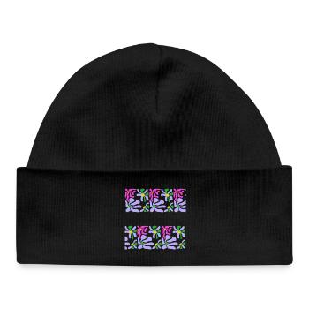 Abstrakte Kunst Blumen - Baby Organic Mütze - Schwarz - Vorne