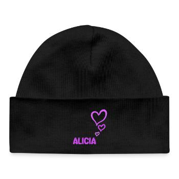 Alicia als Name - Baby Organic Mütze - Schwarz - Vorne