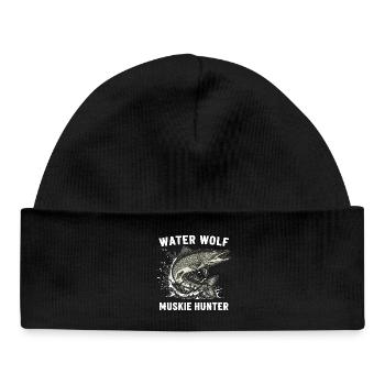 Angeln auf Flusswolfsfisch Aquatic Muskie - Baby Organic Mütze - Schwarz - Vorne