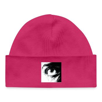 Abstract eye in black and white - Baby Organic Beanie - hot pink - Front