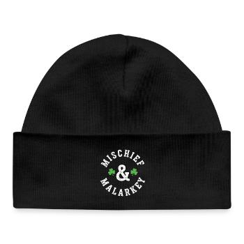 Mischief & Malarkey Shamrock Logo - Baby Organic Beanie - black - Front