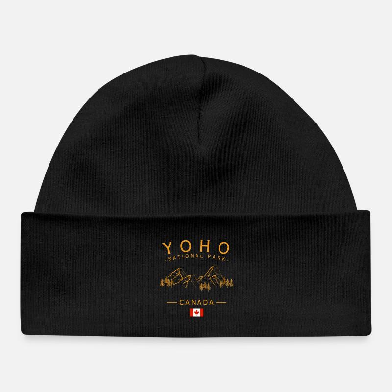 Parc national de Yoho au Canada - Bonnet bébé bio - noir