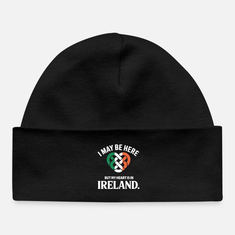 Fierté du Nœud Celtique du Cœur Irlandais - Bonnet bébé bio - noir