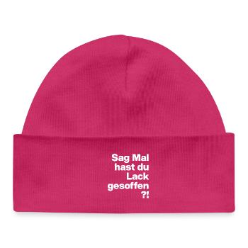 TELL ME, DID YOU DRINK VARNISH? SARCASM GIFT - Baby Organic Beanie - hot pink - Front