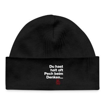 DU HAST HALT PECH BEIM DENKEN.. SARKASMUS GESCHENK - Baby Organic Mütze - Schwarz - Vorne
