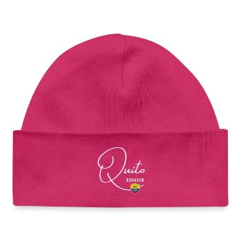 Quito Ecuador, elegantes Design Quito - Baby Organic Mütze - hot Pink - Vorne