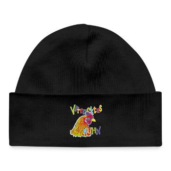 Fans de poulet - Coq - Coq - Poulet fleur - Bio - Bonnet bébé bio - noir - Devant