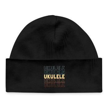 Ukulele typography - Baby Organic Beanie - black - Front