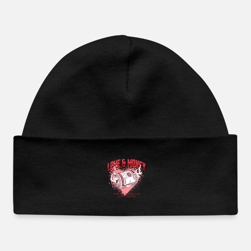 Amour et Argent enflammés - Bonnet bébé bio - noir