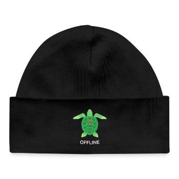Offline Mode Turtle - Baby Organic Beanie - black - Front