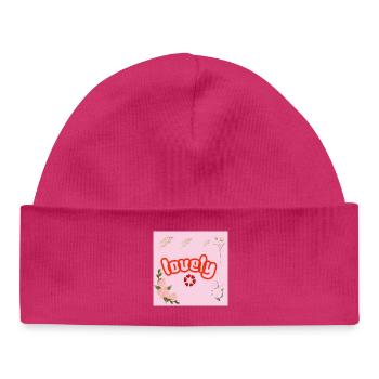 Lucky Neon Floral on Pink - Baby Organic Beanie - hot pink - Front