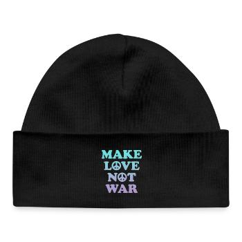Faites l’amour, pas la guerre - Bonnet bébé bio - noir - Devant
