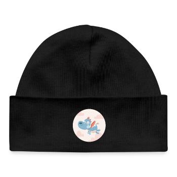 Blauer Drache - Baby Organic Mütze - Schwarz - Vorne