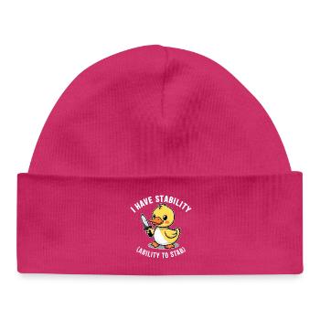 I Have Stability Ability To Stab Divertente Funny - Baby Organic Beanie - hot pink - Front
