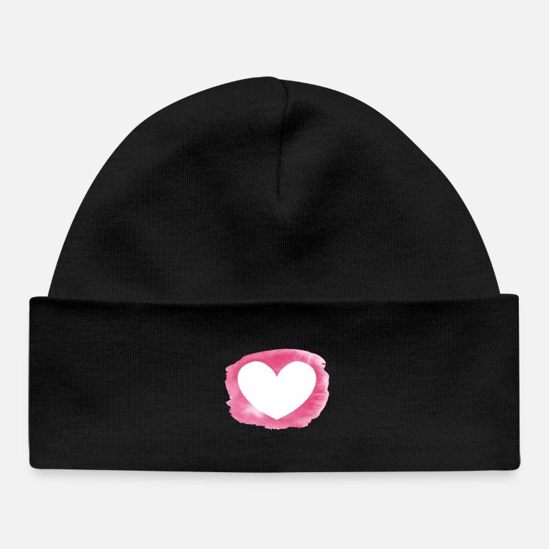 Cœur - personnalisable - Bonnet bébé bio - noir