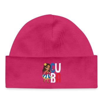 Cuba Pride & Home - Design du drapeau de Cuba - Bonnet bébé bio - hot pink - Devant