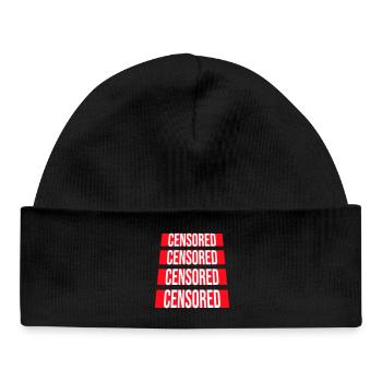 Censored Funny Statement Freedom Logo - Baby Organic Beanie - black - Front