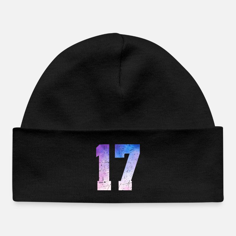 numéro 17 – Cadeau anniversaire 17 ans - Bonnet bébé bio - noir