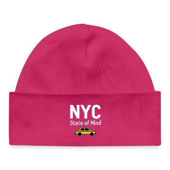 NYC State of Mind New York City Taxi Vibes - Baby Organic Beanie - hot pink - Front