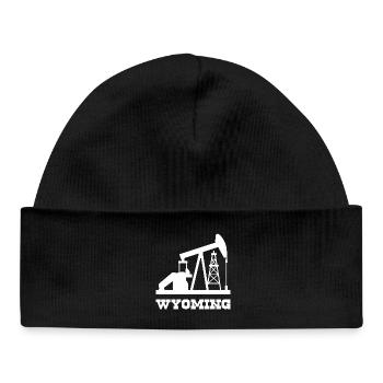 Wyoming Oilfield Pumpjack Design - Baby Organic Beanie - black - Front