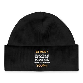 Funny Draw Boy Teen 23 Years Funny Birthday 23 - Baby Organic Beanie - black - Front