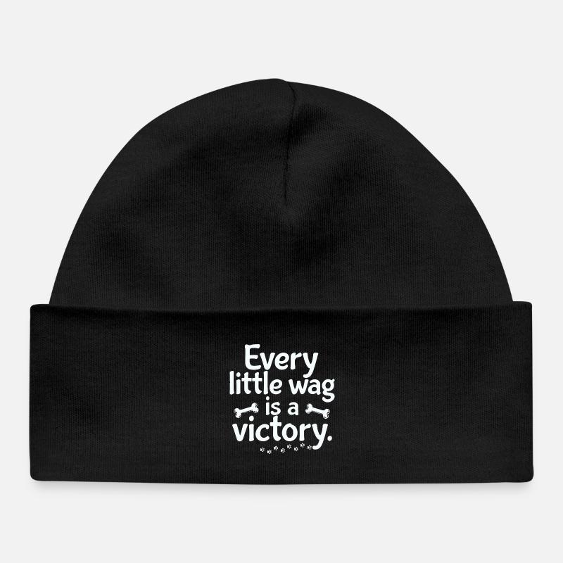 Every Wag Is a Tiny Victory - Baby Organic Beanie - black