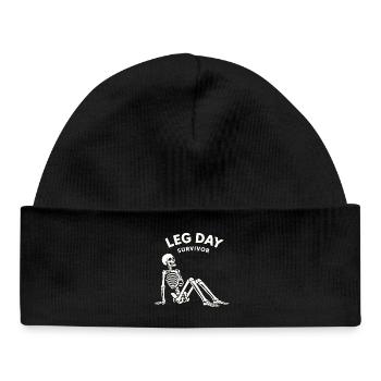 Leg Day Survivor – Chemise humoristique de fitness - Bonnet bébé bio - noir - Devant
